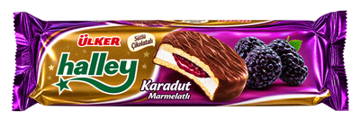 Biscuiți cu marshmallow și gem de dude negre Ülker Halley (236 g)