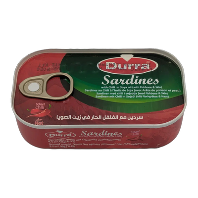 Sardine cu ardei iute Durra în ulei de soia (125 g)