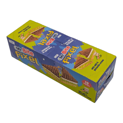Napolitane Mr. Bite Pixel cu crema de lapte si fistic (cutie 12 buc)