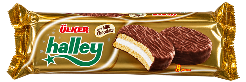 Biscuiți cu marshmallow și ciocolată cu lapte Ülker Halley (240 g)
