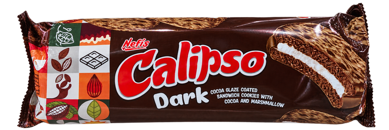 Nefis Calipso Dark – Biscuiți cu cacao și marshmallow (180 g)