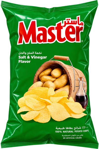 Master – Chipsuri de cartofi cu aromă de sare și oțet (120 g)
