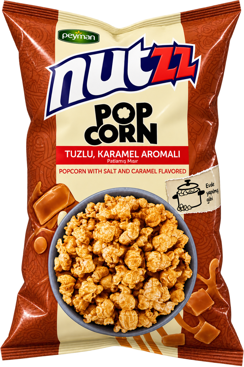 Peyman Nutzz – Popcorn cu sare și aromă de caramel (100 g)