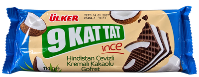 Ülker 9 Kat Tat İnce – Napolitane cu cacao și cremă de cocos (114 g)
