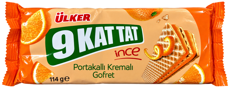 Ülker 9 Kat Tat İnce – Napolitane cu cremă de portocale (114 g)