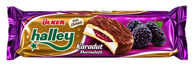 Biscuiți cu marshmallow și gem de dude negre Ülker Halley (236 g)