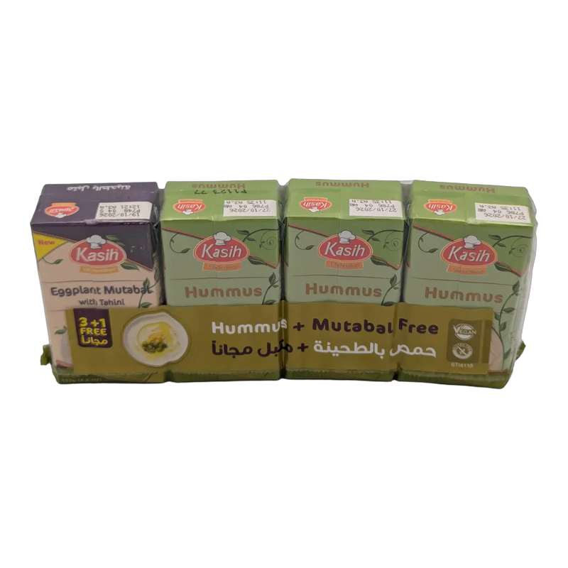 Kasih Hummus and Mutabal with Eggplant (3+1 pack)