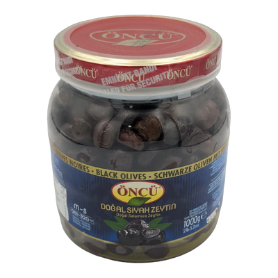 Măsline negre naturale în saramură Doğal Siyah Zeytin Black Olives M-S Öncü (1000 g)