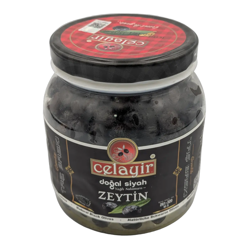 Măsline negre naturale în saramură Doğal Siyah Zeytin Celayir (700 g)