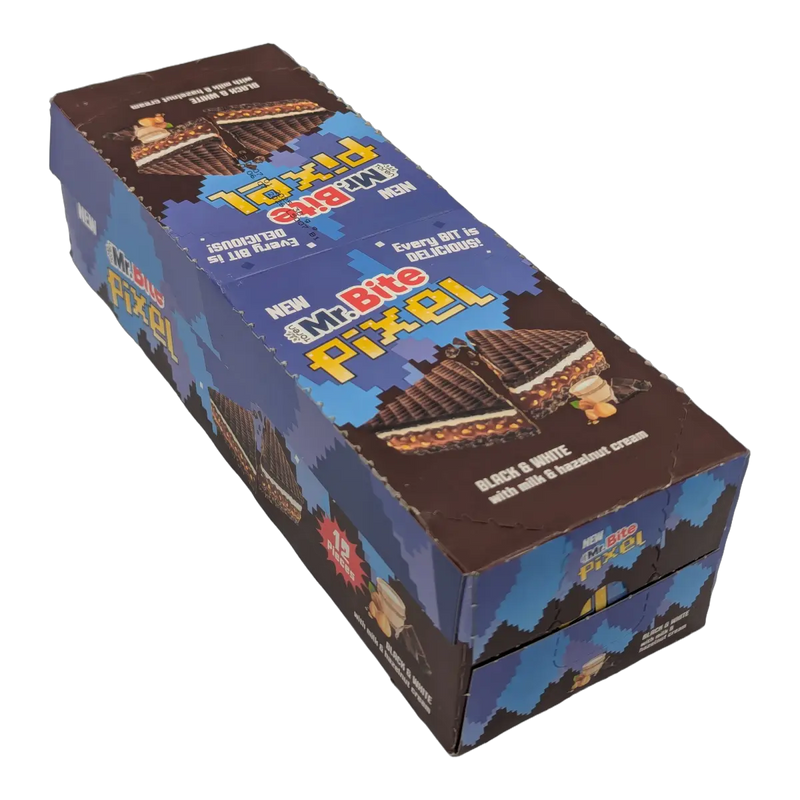 Baton wafer Mr. Bite Pixel cu crema de lapte si alune de padure