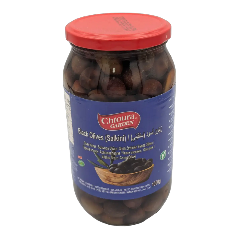 Măsline negre Salkini în saramură Black Olives Chtoura Garden (1000 g)