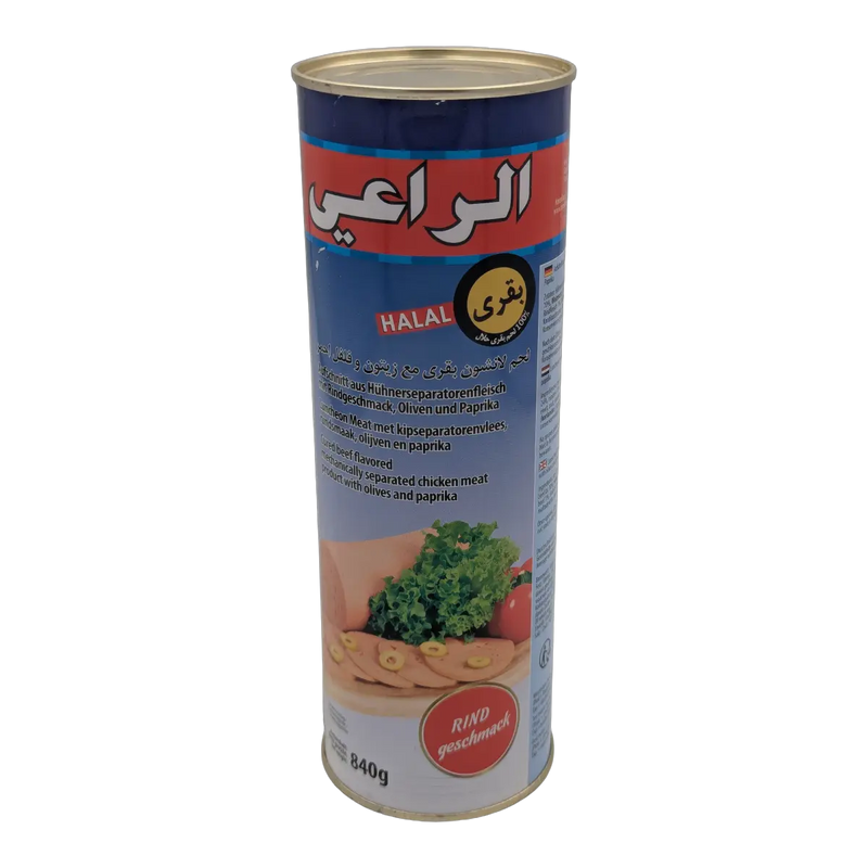 Al-Raii Beef Luncheon Meat with Olives and Red Pepper (840 g)
