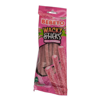 Wacky Sticks acadele gumate cu aroma de capsuni 75 g