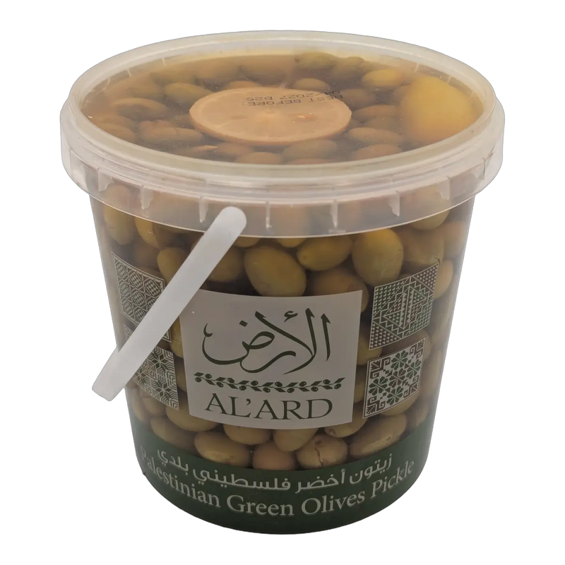 Al'Ard Palestinian Green Olives in Brine (340 g)
