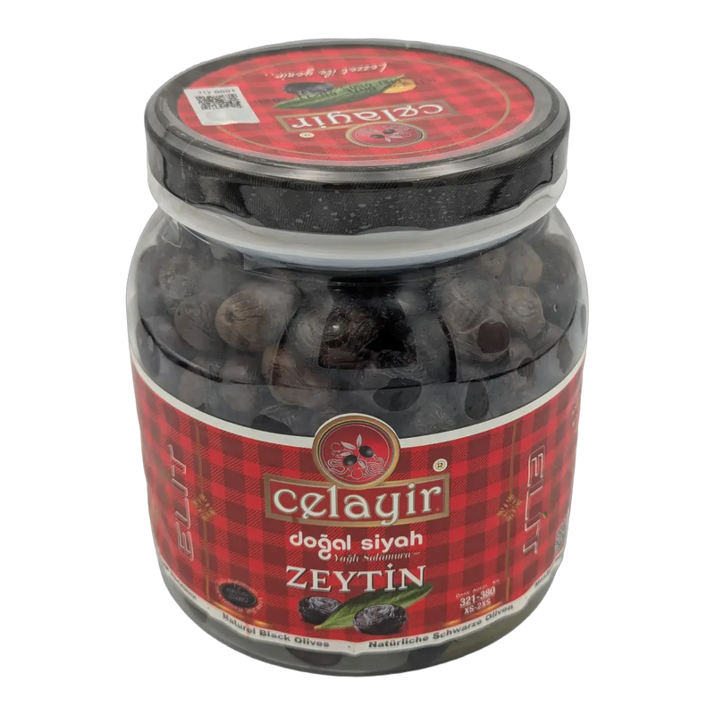 Măsline negre naturale în saramură Doğal Siyah Zeytin Celayir (1000 g)