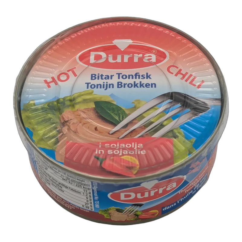 Ton bucăți cu ardei iute Durra în ulei de soia (160 g)